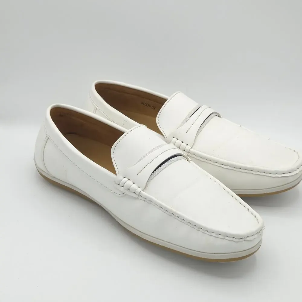 BRUNO MARC  Bush-01 Mens Driving Moccasins Shoe White FERRARI Slip On Size 11